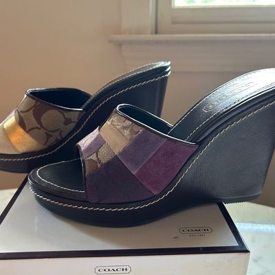 Vintage Coach Allie Patchwork Mules