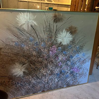 Lee Reynolds signed painting mid century Floral