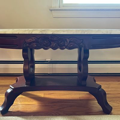 Victorian style marble coffee table