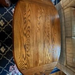 Vintage Oval Oak Wood Coffee Table