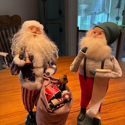 Byers Choice Carolers, Patriotic Santa and Santa Checking his list