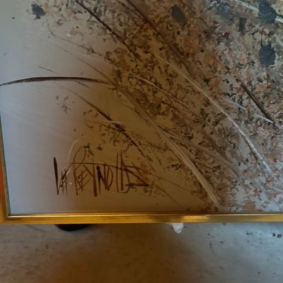 Lee Reynolds signed painting mid century Floral