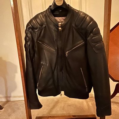 Leather Black Padded Biker Jacket