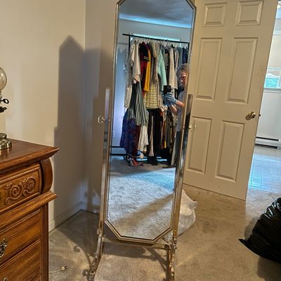 Mid Century Vintage Brass Bed Frame with Finial Details