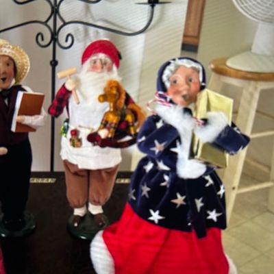 Byers Choice Carolers, Patriotic Mrs. Claus and Working Santa