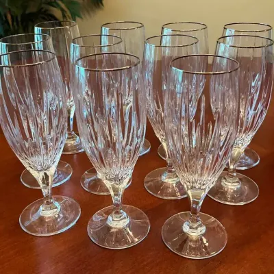 Mikasa Arctic Lights Platinum Collection Crystal Water Goblets