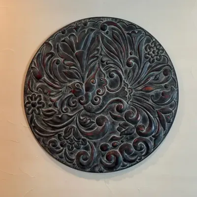 Jim Shore - Metalic 3 Dimensional Bird And Flower Circular Wall Decor