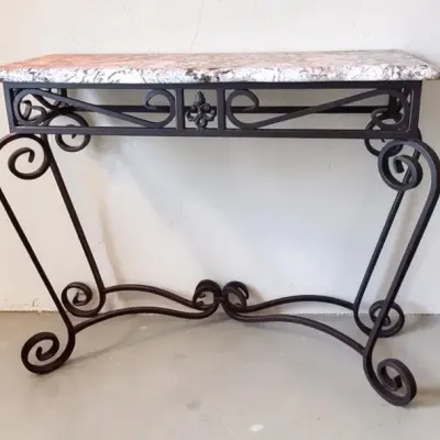 Custom made console table by Phil Jackson’s, Fred, TX - Granite/oil bronze 