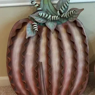 Metal Pumpkin Large Fall Harvest Decoration *Upstairs*