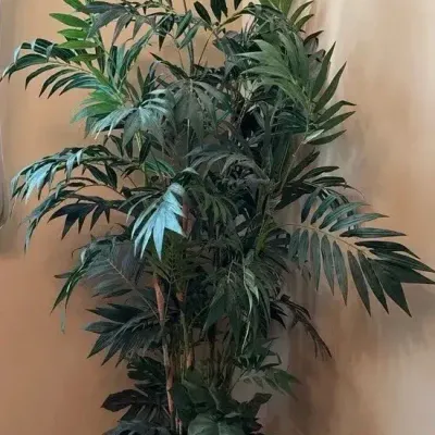 Artificial Large Palm Tree With Rustic Brown Ceramic Planter