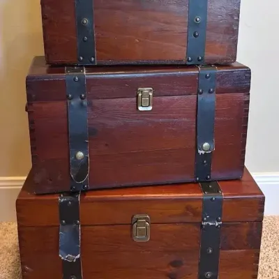 Small Decorative Wooden Storage Trunks
