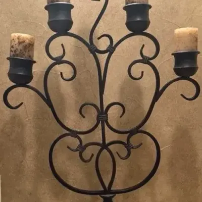 Scrolled Metal Candelabra - 5 Candle