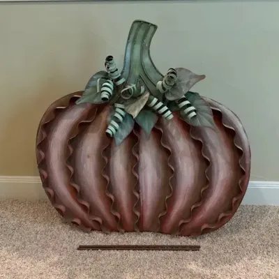 Metal Medium Pumpkin Fall Harvest Decoration *Upstairs*