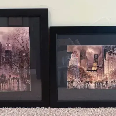 Framed New York Themed Prints by Artist Roustam Nour