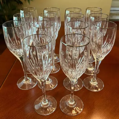 Mikasa Arctic Lights Platinum Collection Crystal Wine Goblets