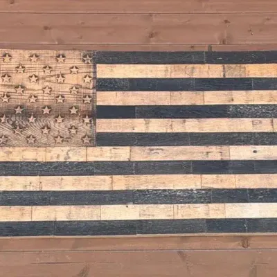 Large Weathered Wood American Flag 