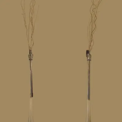 Pair of Glass Trumpet Style Wall Vases with Mounts