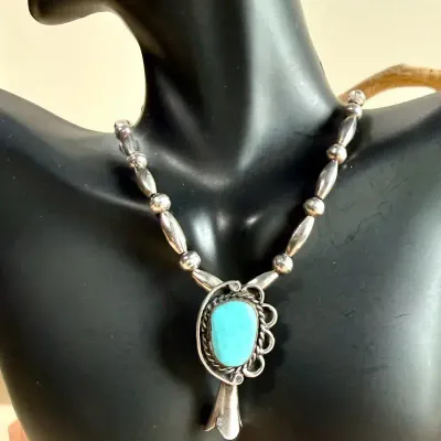 Desert Sky Statement – Turquoise & Sterling Silver Southwestern Necklace