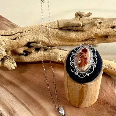 Desert Fire & Silver – Sterling Filigree Necklace & Southwestern Statement Ring