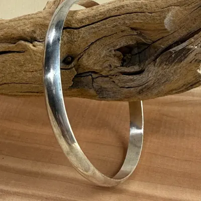 Silver Current – Mexico Sterling 925 Sculpted Bangle Bracelet