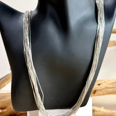 Silver Cascade – Multi-Strand Liquid Sterling Silver Necklace