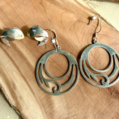 Oversized Openwork Dangles & Sculptural Fish Studs