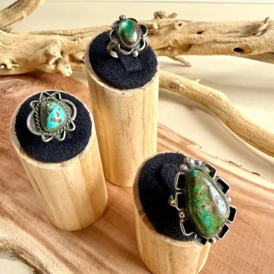 Desert Skies & Canyon Earth – Southwestern Sterling Silver Ring Trio