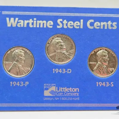 1601 1943 steel pennies set