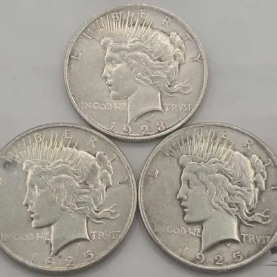 1300 3 1923 1925 silver peace dollars 80 2g