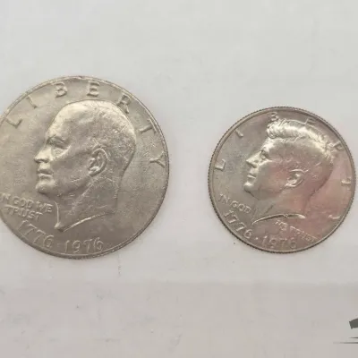 1608 1976 bicentennial dollar half dollar 34 9g