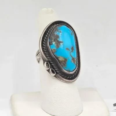 902 925 sterling ring with turquoise stone 14 8g