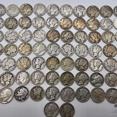 1402 72 roosevelt and mercury dimes 176 0g