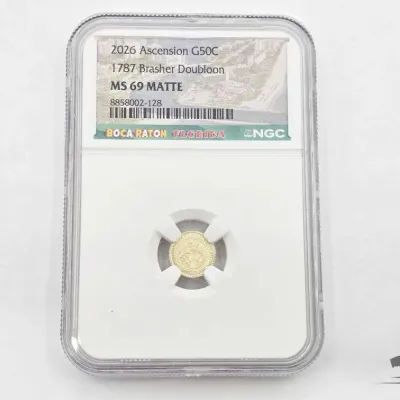 557 graded 2026 ascension 24kt half dollar 1787 brasher doubloon 5g