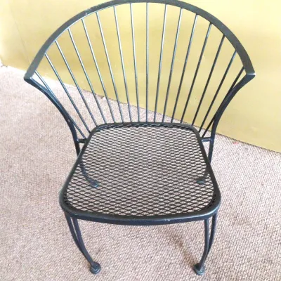 Sale Photo Thumbnail #28: 28" SQ. METAL TABLE AND MATCHING CHAIRS