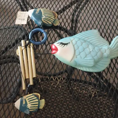 Sale Photo Thumbnail #291: CHAULKWARE FISH-METAL WALL ART-FISH WIND CHIME