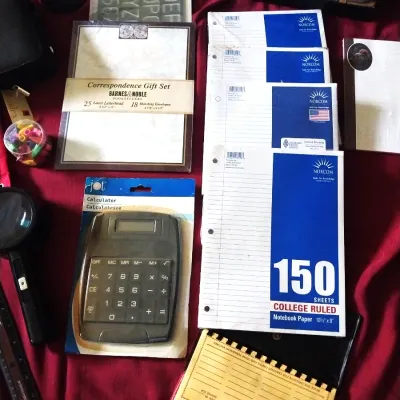Sale Photo Thumbnail #181: PAPER FILLER-GLUE-CALCULATER-SCISSORS-MORE