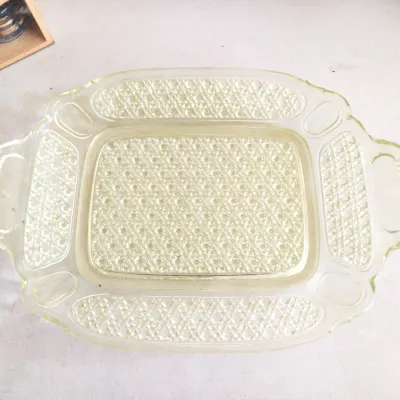 Sale Photo Thumbnail #122: DEPRESSION GLASS MEASURES 13X9-STAINGLASS VASE 10" TALL