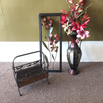 Sale Photo Thumbnail #71: METAL ART MEASURES 34X13, VASE 24" TALL