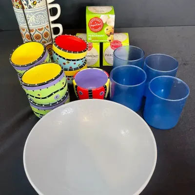 Kitchenware Lot, Pier 1, PaperChef & More, Mugs, Espresso Cups, & Bowls