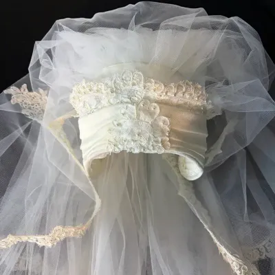 Vintage Ivory Juliet-Cap Bridal Veil