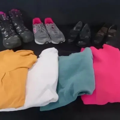 Women’s Shoes & Sweaters Lot, 8-Piece, Sizes 8–8.5, Hotter, New Balance & Salomon