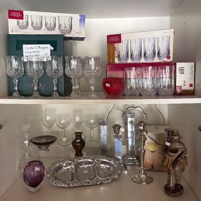 Lead crystal stemware and glasses, 