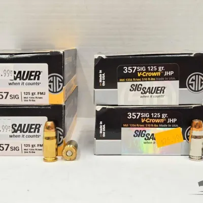 Sale Photo Thumbnail #239: 1252 140 rounds of 357 sig ammo