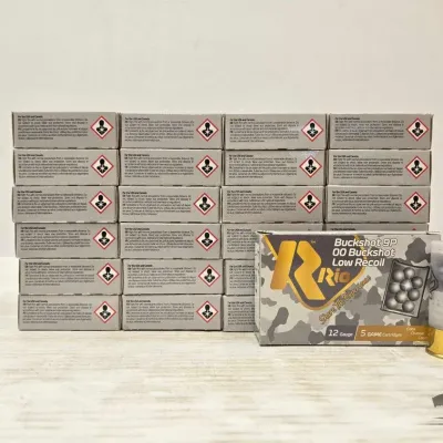 1380 125 rounds of 12 gauge buckshot shotgun ammunition