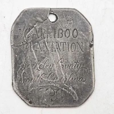 175 vinatge metal slave tag