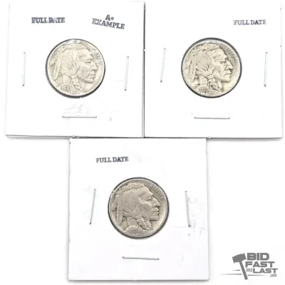 72 3 1928 1936 full date buffalo nickels