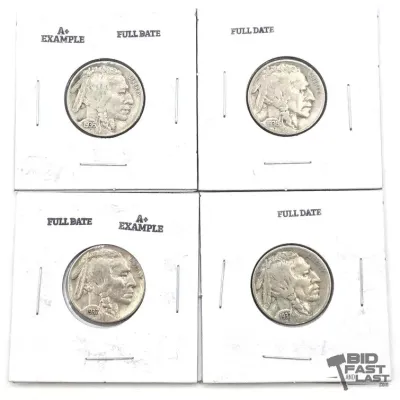 64 4 1936 1937 full date buffalo nickels