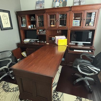 Sale Photo Thumbnail #21: Desk /credenza/hutch. 113” x 60” (out desk) x 26.5” deep $350
