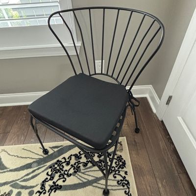 Sale Photo Thumbnail #28: Black metal chair $50