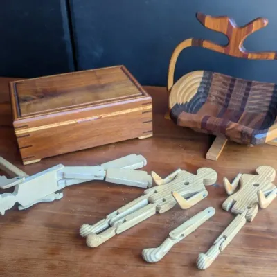 Collection of Handcrafted Wooden Items